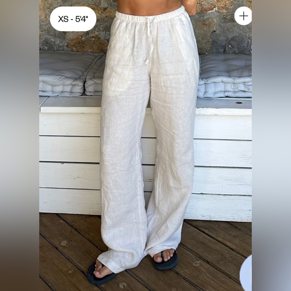 Djerf Avenue Linen Pants Cream